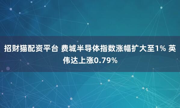 招财猫配资平台 费城半导体指数涨幅扩大至1% 英伟达上涨0.79%